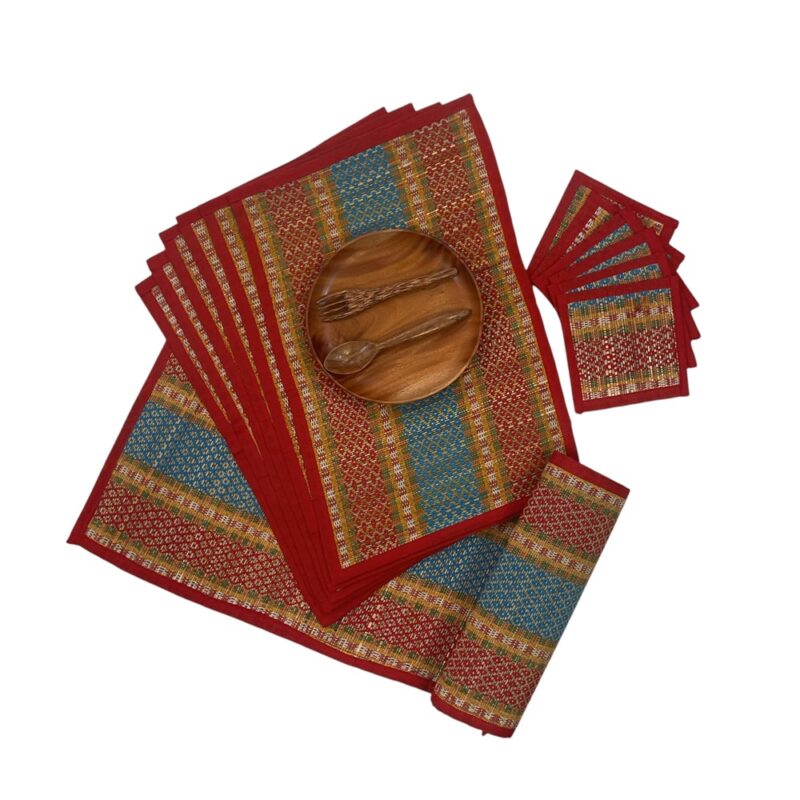 Maddur Katti Placemat Set  (Red)