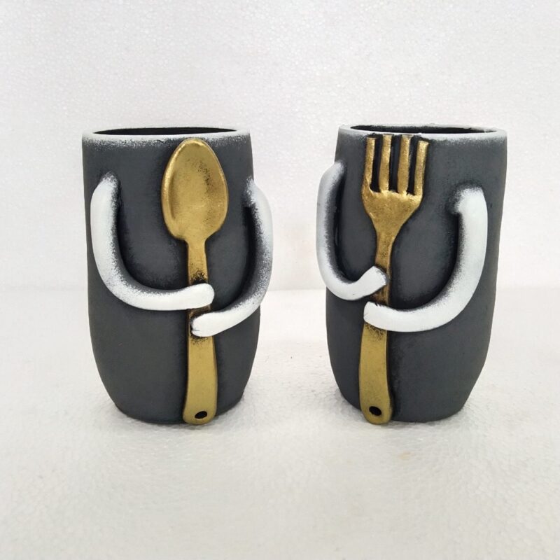 Designer Terracotta Spoon & Fork Holder