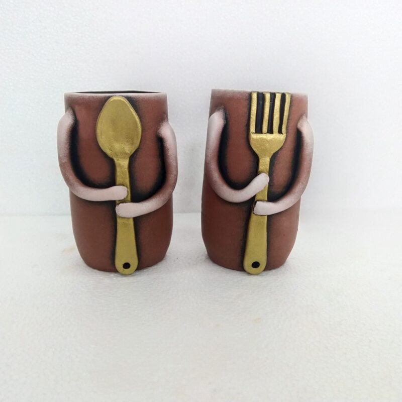 Designer Terracotta Spoon & Fork Holder