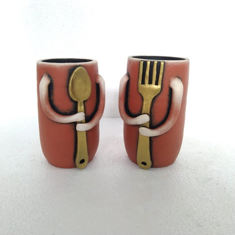 Designer Terracotta Spoon & Fork Holder