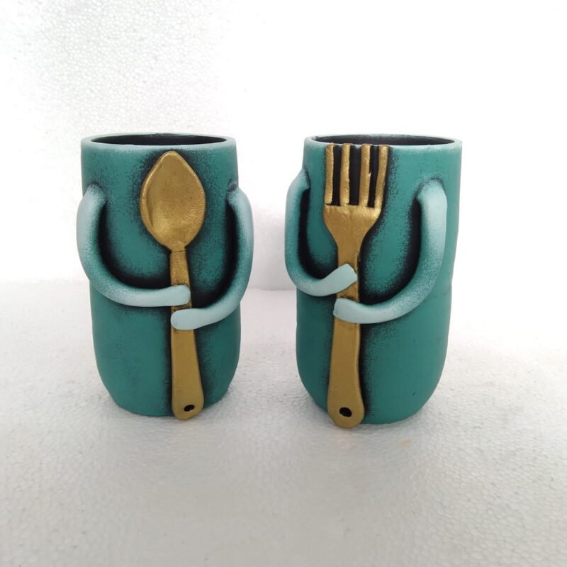 Designer Terracotta Spoon & Fork Holder