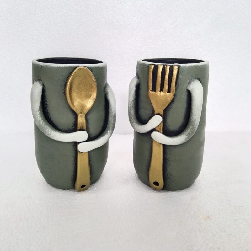 Designer Terracotta Spoon & Fork Holder