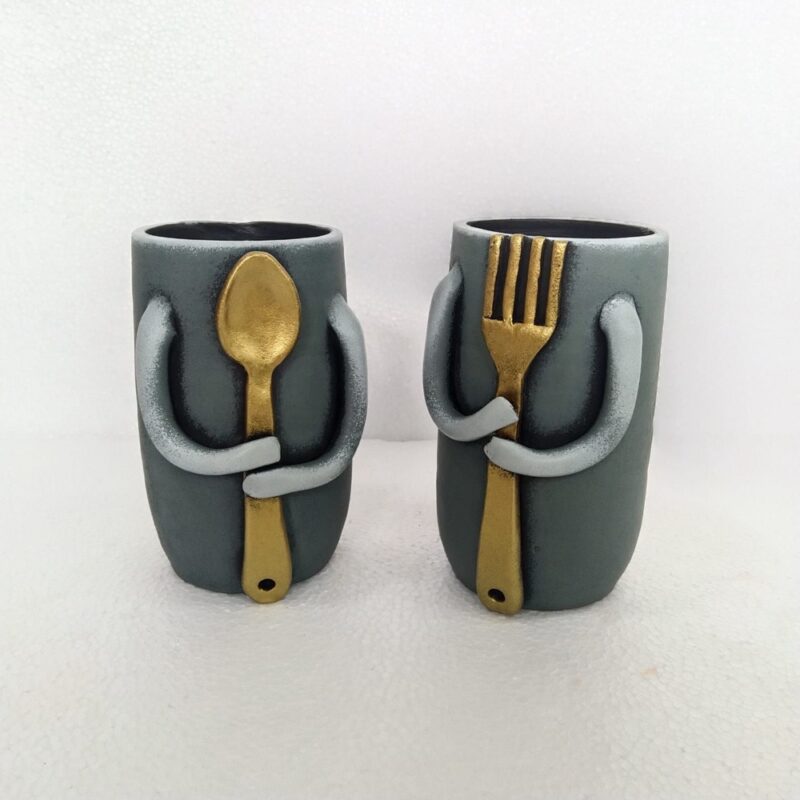 Designer Terracotta Spoon & Fork Holder