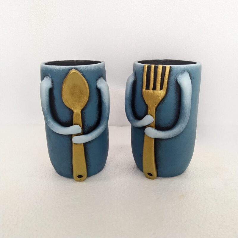 Designer Terracotta Spoon & Fork Holder