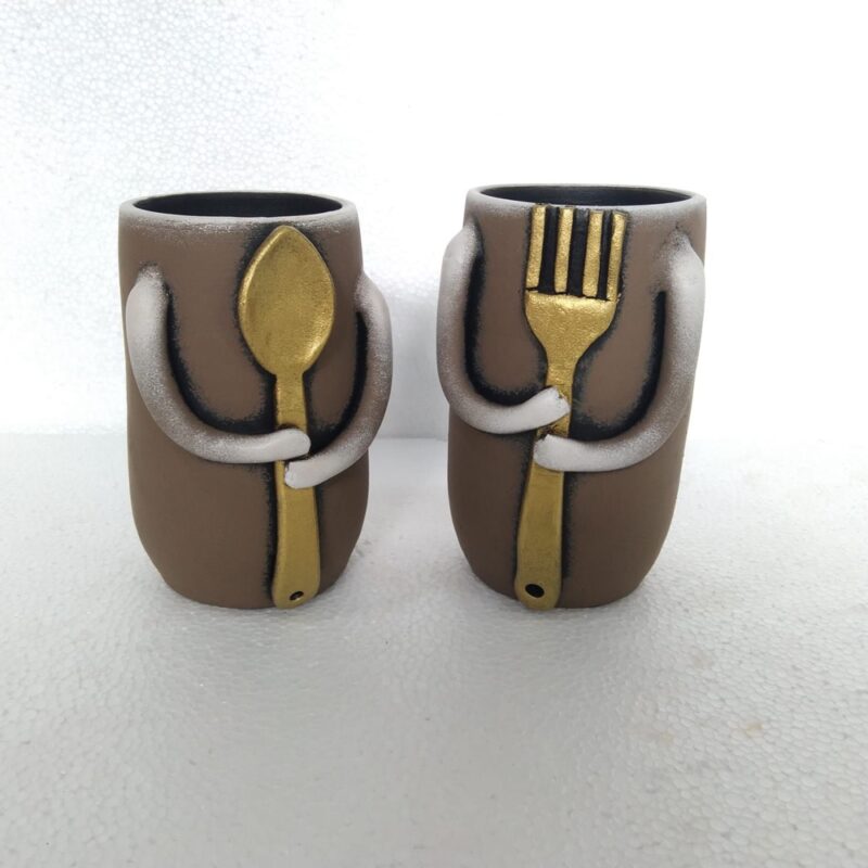 Designer Terracotta Spoon & Fork Holder